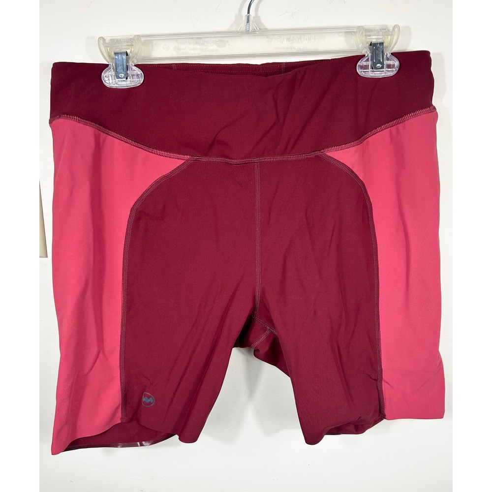 Janji Women's Two-Tone Burgundy and Pink Athletic Shorts
